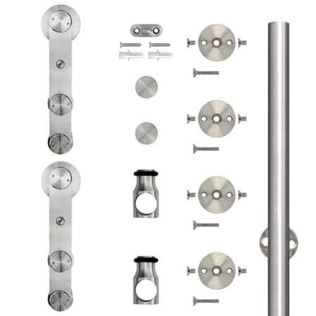 Designer Collection Stainless Steel 78" Strap Sliding Door Hardware NT.1400.05WG.SS